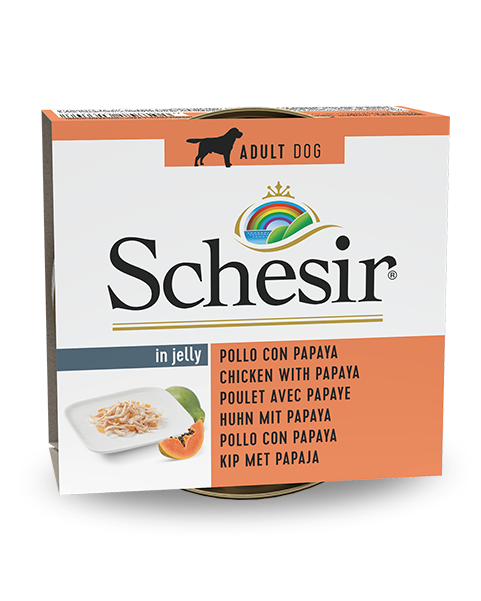 Schesir Pollo Con Papaya Cibo Umido Cani Adulti Lattina 150 g-1