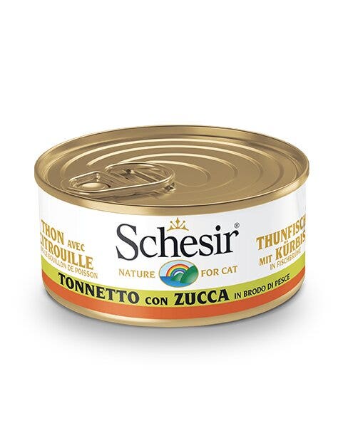 Schesir Tonnetto Con Zucca Lattina Cibo Umido Gatto Adulto 70g-1