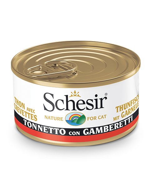 Schesir Tonnetto Con Gamberetti Lattina Cibo Umido Gatto Adulto 85 g-2