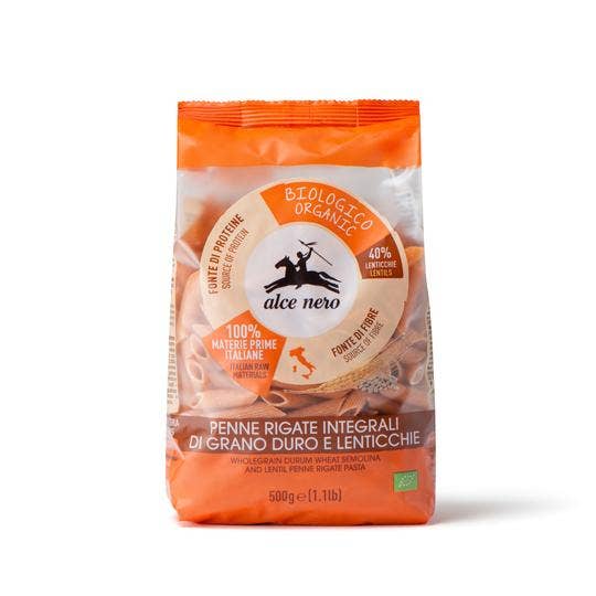 Penne Rigate Integrali Grano Duro E Lenticchie Bio 500g  - 2