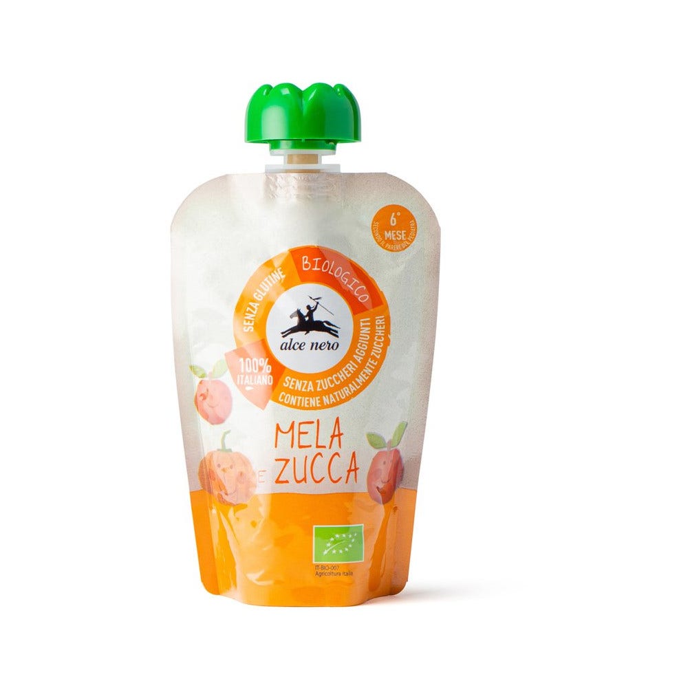 Alce Nero Baby Food Bio Purea Mela/Zucca 6Mesi+ 100g  - 2