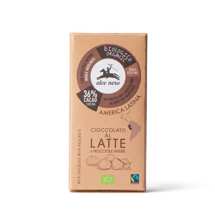 Alce Nero Tavoletta Cioccolato Latte/Nocciola 100g-2