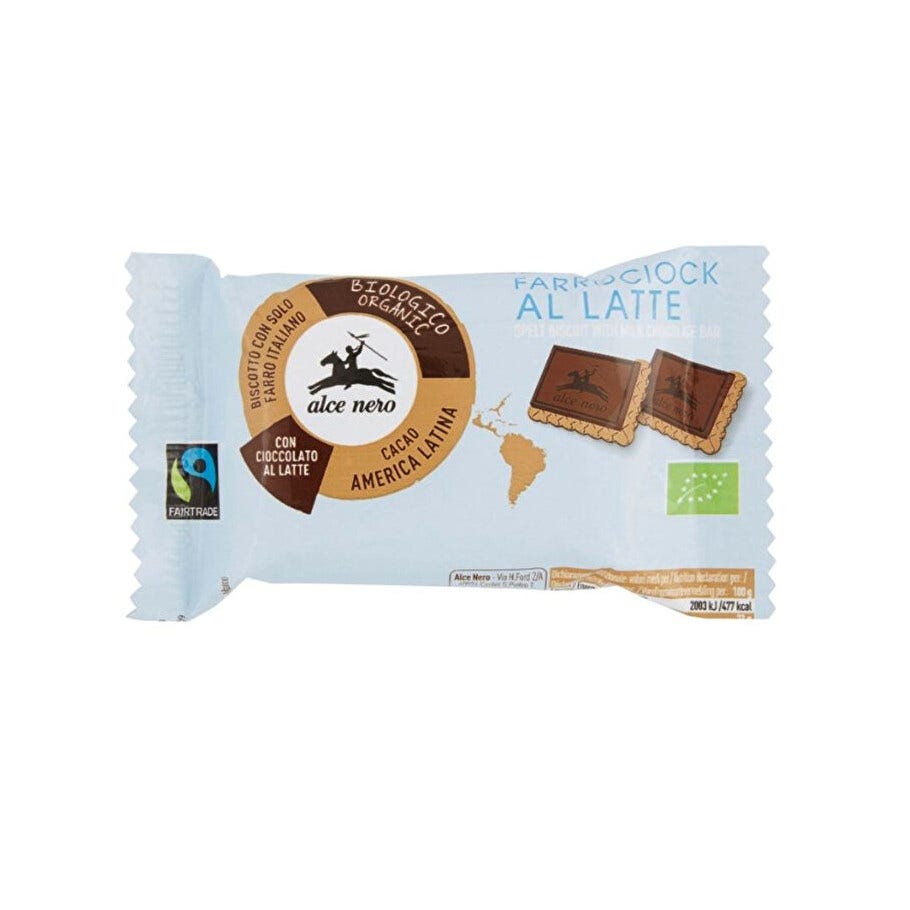 Alce Nero Farrociock Biscotti Farro Cioccolato Latte Bio 28 g-2