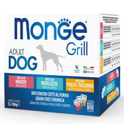 Monge Grill Adult Multibox Mix Manzo Merluzzo Pollo Tacchino Per Cani Adulti 12 Bustine-2