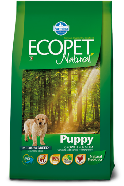 Ecopet Natural PuppyMedium Cibo Secco Per Cani 2,5kg-3