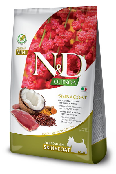 Farmina N&D Quinoa Dog Skin&Coat Anatra Cocco E Curcuma Per Cani Adulti Taglia Mini Sacco 2,5kg-2