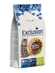 Exclusion Mediterraneo Monoprotein Noble Grain Cibo Secco Pollo Per Gatti Adulti 1,5kg-1
