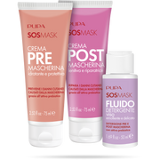 Kit Sos Mask Crema Pre Mascherina 75ml + Crema Post Mascherina 75ml + Fluido Detergente 50ml-2