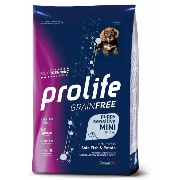 Prolife Grain Free Sensitive Sole Fish & Potato Cibo Secco Per Cani Cuccioli Taglia Piccola Sacco 600g-2