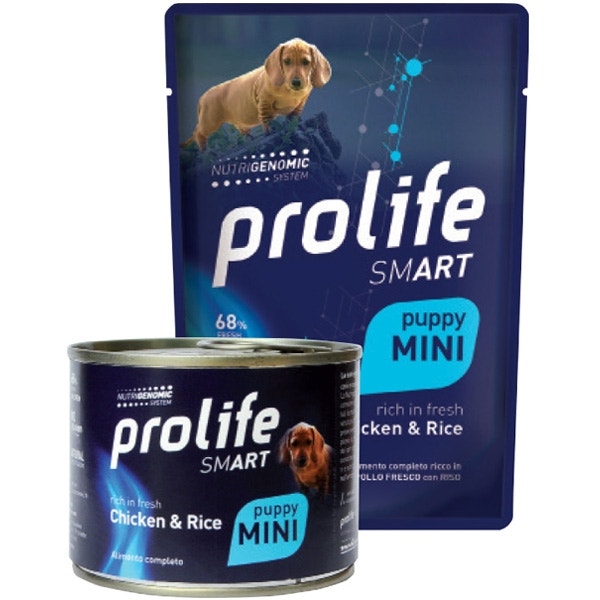 Prolife Smart Pollo Fresco Con Riso Cibo Umido Per Cuccioli Taglia Piccola Busta 100g-2