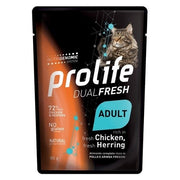 Prolife Dual Fresh Pollo E Aringa Freschi Cibo Umido Per Gatti Adulti Bustina 85g-2