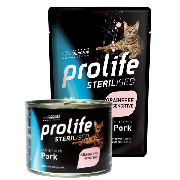 Prolife Sterilised Maiale Fresco E Patate Cibo Umido Per Gatti Adulti Lattina 200g-2