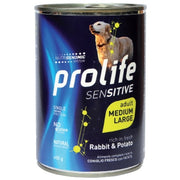 Prolife Sensitive Coniglio Con Patate Cibo Umido Per Cani Adulti Taglia Media/Grande Lattina 800g-2
