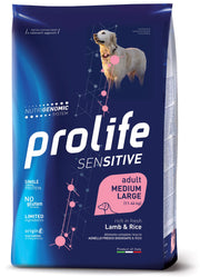 Prolife Dog Sensitive Lamb & Rice Cibo Secco Per Cani Adulti Taglia Media/Grande Sacco 2,5kg-1