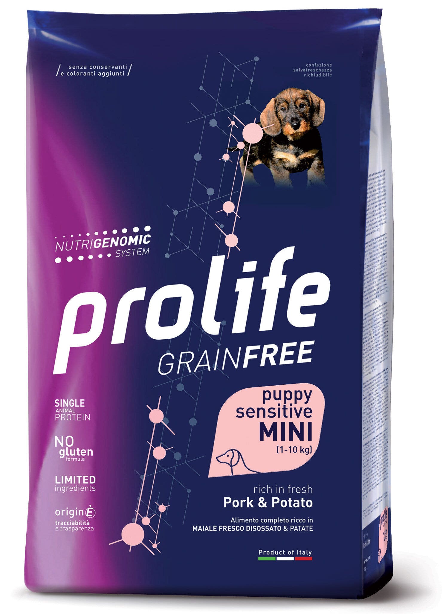 Prolife Dog Grain Free Sensitive Pork & Potato Cibo Secco Per Cani Cuccioli Taglia Mini Sacco 2Kg-1