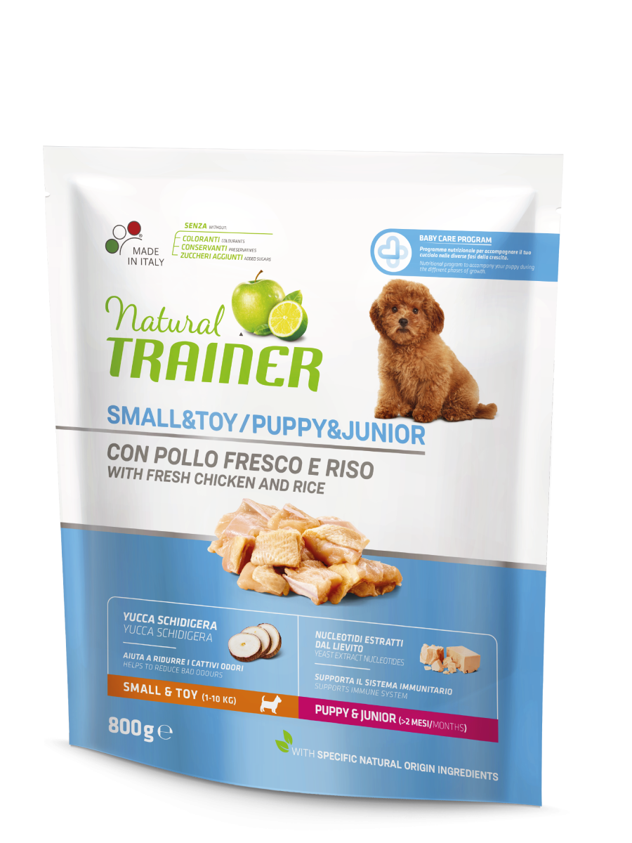 Natural Trainer Crocchette Pollo Fresco Per Cuccioli Taglia Piccola Sacco 800g-3