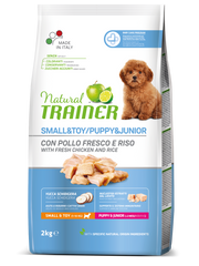 Natural Trainer Crocchette Pollo Fresco Per Cuccioli Taglia Piccola Sacco 2kg-3