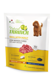 Natural Trainer Crocchette Manzo/Riso Per Cani Adulti Taglia Piccola Sacco 800g-3