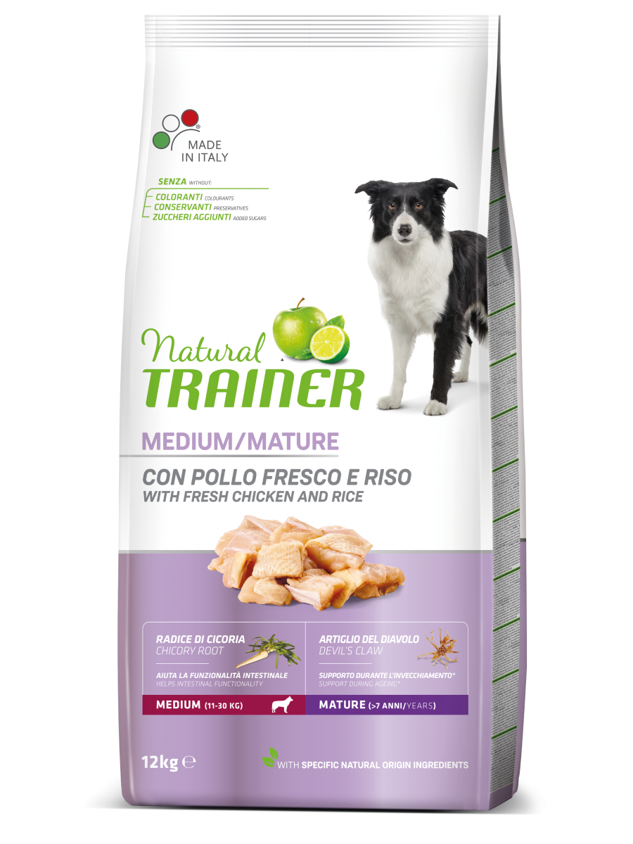 Natural Trainer Crocchette Pollo Fresco Per Cani Adulti Taglia Media 12kg-3