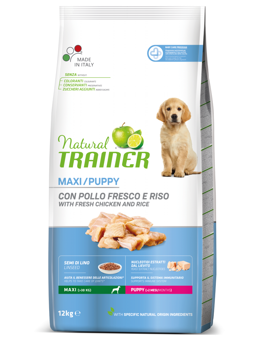 Natural Trainer Crocchette Pollo Fresco Per Cuccioli Taglia Grande Sacco 12kg-3