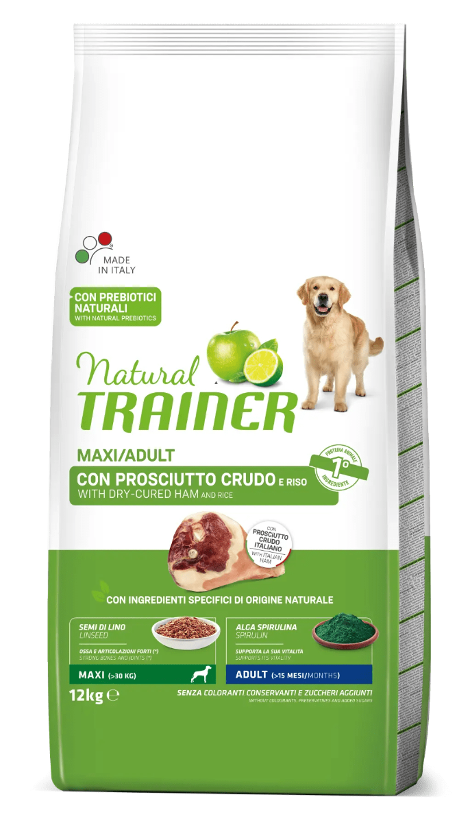 Natural Trainer Crocchette Prosciutto Crudo Per Cani Adulti Taglia GrandeSacco 12 Kg-2