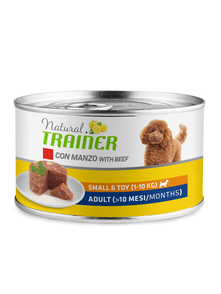 Natural Trainer Cibo Umido Manzo/Riso Per Cani Adulti Taglia Piccola Lattina 150g-3