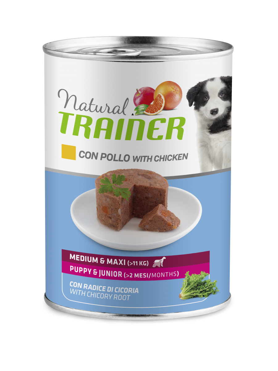 Natural Trainer Cibo Umido Pollo Per Cuccioli Taglia Media/Grande Fino A 2 Mesi Lattina 400g-3