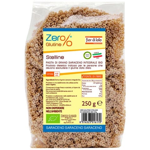 Zero% Glutine Stelline Grano Saraceno Integrale Senza Glutine Bio 250g-2