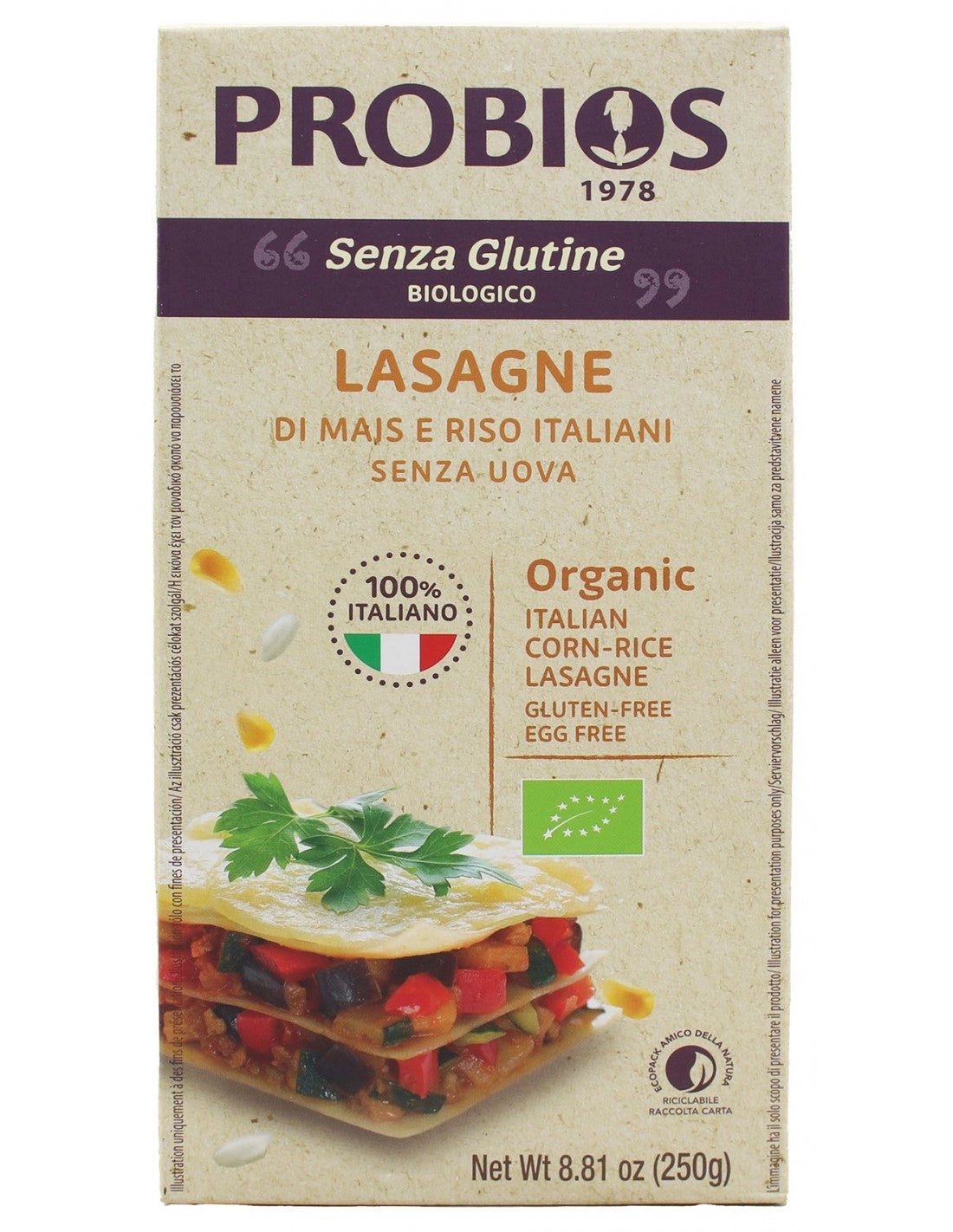 VVM LASAGNE MAIS/RISO 250G-1