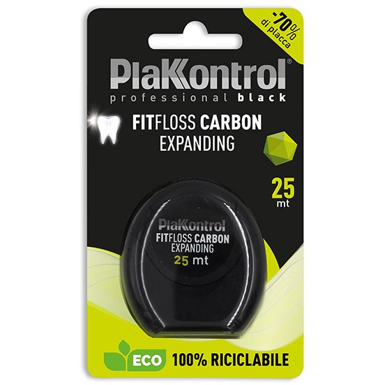 Plakkontrol Black Floss Filo Interdentale Azione Sbiancante 25m-2