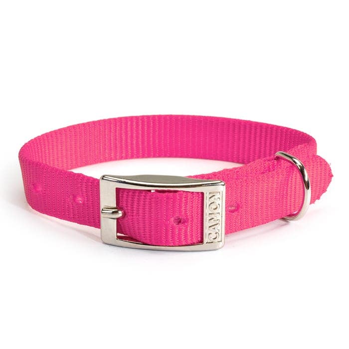 Camon Collare In Nylon Per Cani Colore Rosa Fluo 12x280mm-1