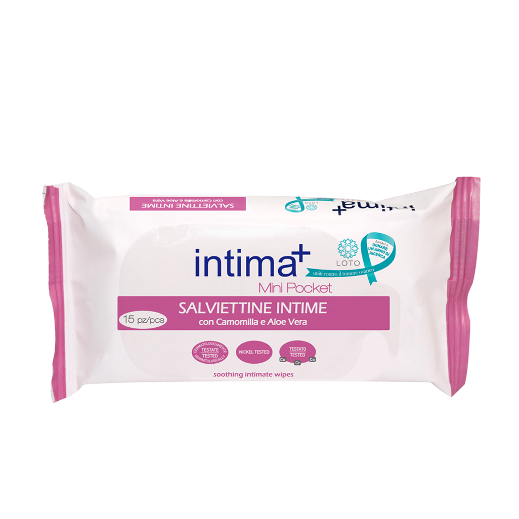 Intima+ Salviette Intime Camomilla/Aloe Vera Mini Pocket 15 Pezzi-2