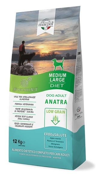 Marpet Aequilibriavet Low Grain Anatra Cibo Secco Per Cani Adulti Taglia Medium Large Sacco 12 Kg-2