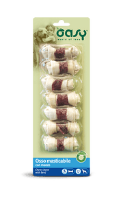 Oasy Snack per Cani Osso Masticabile con Manzo Taglia S 85g-2