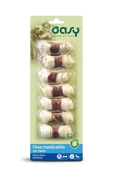 Oasy Snack per Cani Osso Masticabile con Manzo Taglia S 85g-2