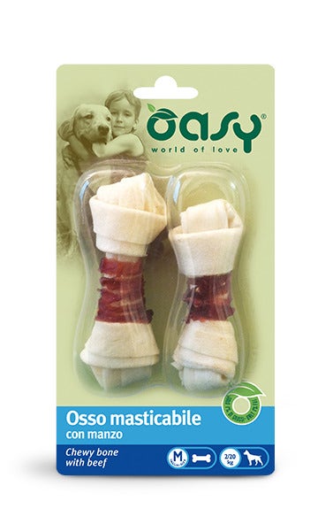 Oasy Snack per Cani Osso Masticabile con Manzo Taglia M 54g-2