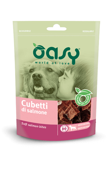 Oasy Snack per Cani Cubetti di Salmone 80g-2