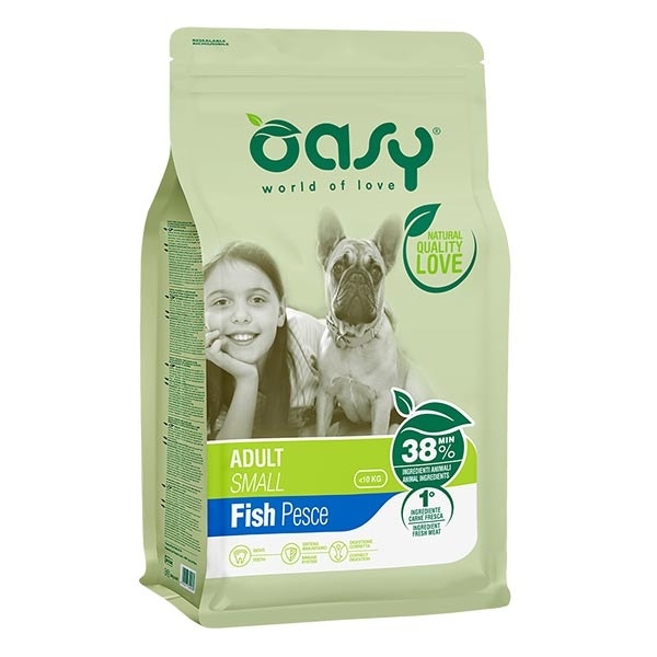 Oasy Dry Adult Crocchette con Pesce Per Cani Adulti Taglia Piccola Sacco 3 kg-2
