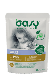Oasy Wet Cat Bocconcini In Salsa Con Maiale Per Gatti Adulti Sterilizzati 85g-2