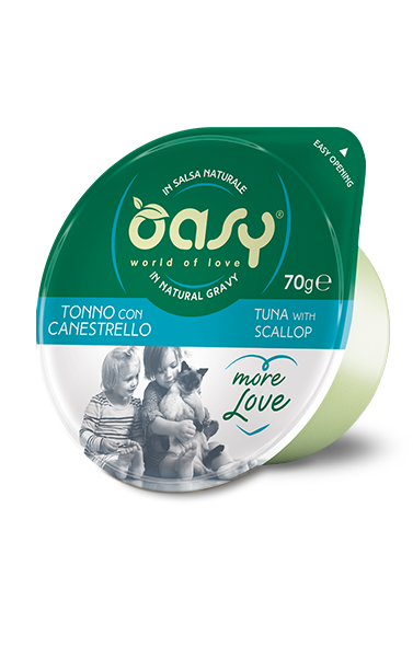 Oasy Wet Cat More Love Tonno Con Canestrello Cibo Umido Per Gatti Adulti 70g-2