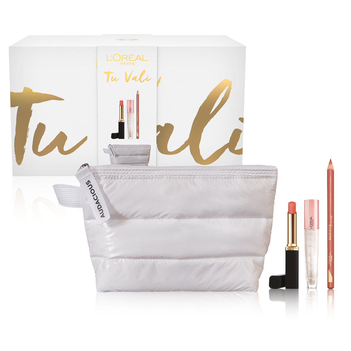 L'Oréal Paris Self Confidence Box Rossetto+Gloss Volumizzante+Matita Labbra+Soffice Beauty Piumino-2