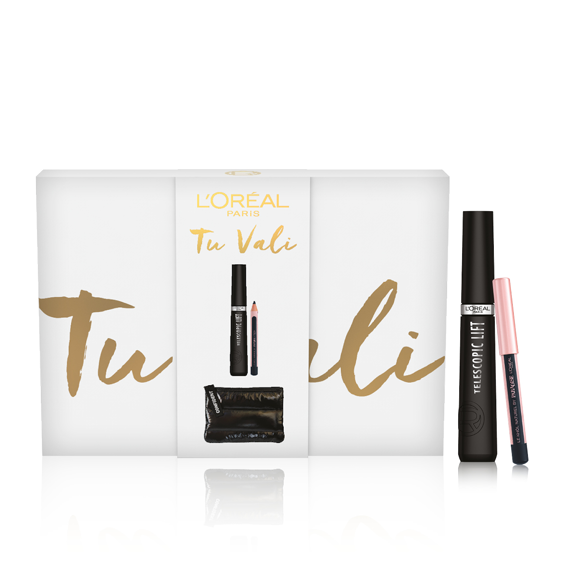 L'Oréal Paris Self Confidence Box Pochette Nera+Mascara Telescopic Lift+Mini Crayon-2