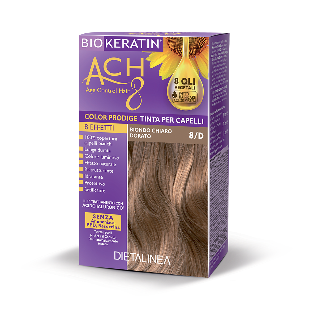 Biokeratin Ach8 Tinta Per Capelli Biondo Chiaro Dorato 8/D-2