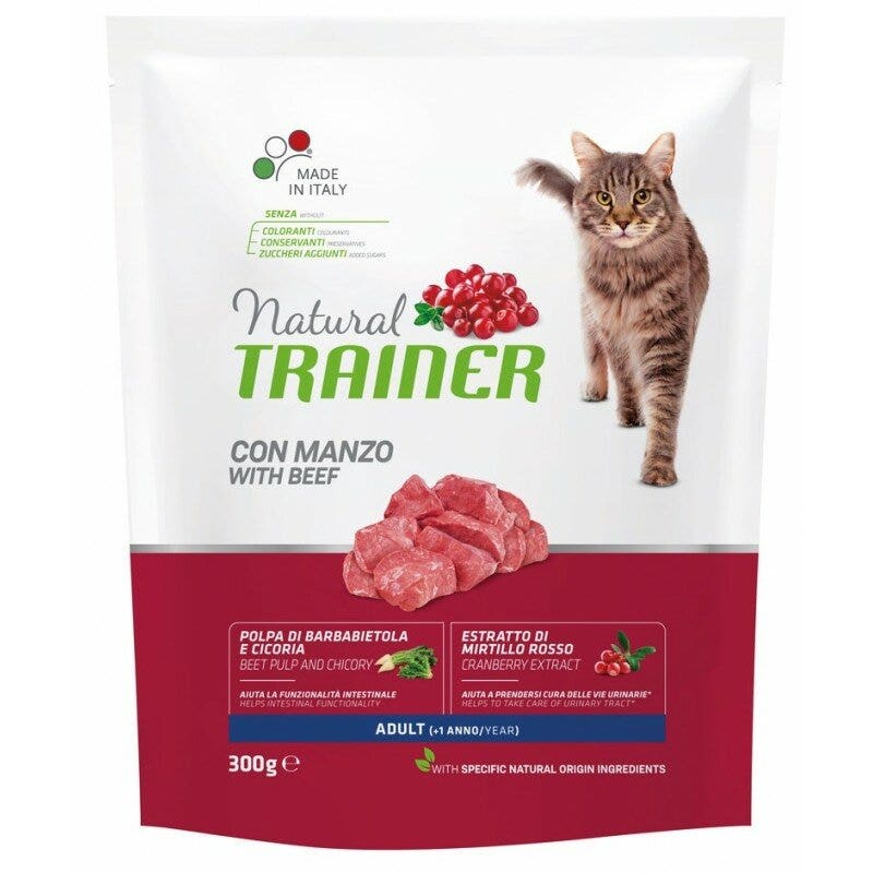 Natural Trainer Cibo Secco Manzo Per Gatti Adulti 300g-1