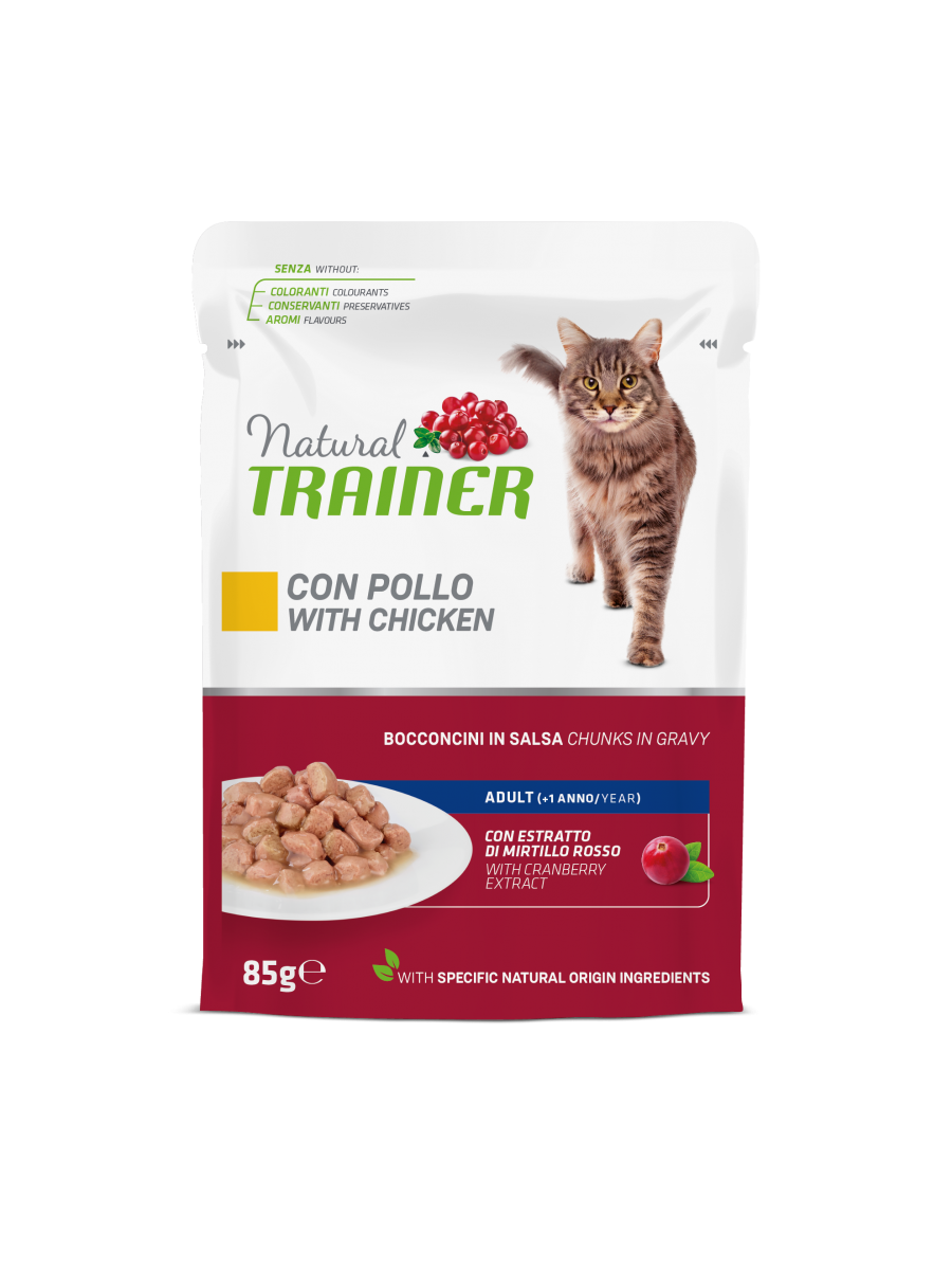 Natural Trainer Cibo Umido Al Pollo Per Gatti Adulti Busta 85g-3