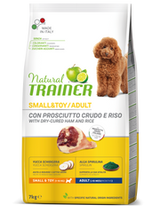 Natural Trainer Crocchette Prosciutto Crudo/Riso Per Cani Adulti Taglia Piccola Sacco 7kg-3