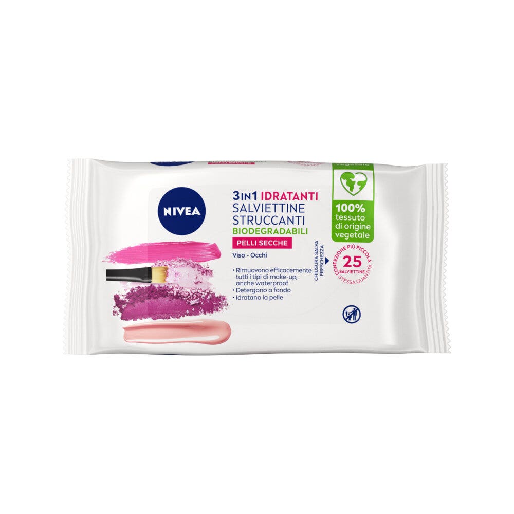 Nivea Salviettine Struccanti 3in1 Idratanti Salviette Struccanti per Pelli Secche 25 Pezzi-9