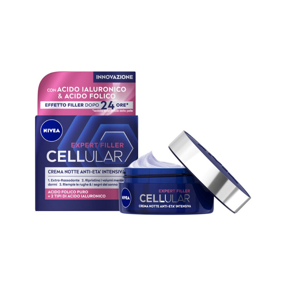 Nivea Cellular Expert Filler Crema Viso Notte Anti-età Intensiva Fp15 50ml Antirughe Rassodante-8