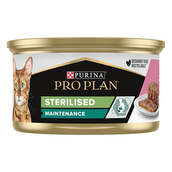 Nestle' Purina Pro Plan Sterilised Gatto Pate' Salmone e Tonno Lattina 85g-1