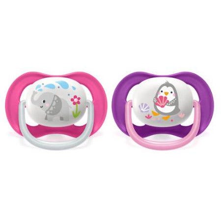 Avent Succhietto Ultra Air Animals Elefante/Pinguino 6-18 Mesi 2 Pezzi-1